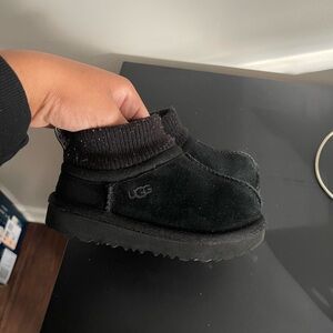 UGG Black Suede Slip-On Boots